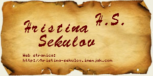 Hristina Sekulov vizit kartica